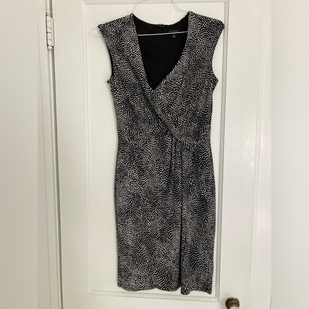 Like new - Ann Taylor black and white sheath dress. Size 4.